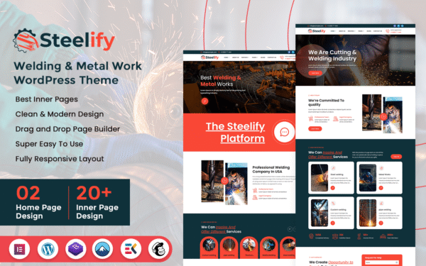 Steelify – Welding & Metal Work WordPress Theme