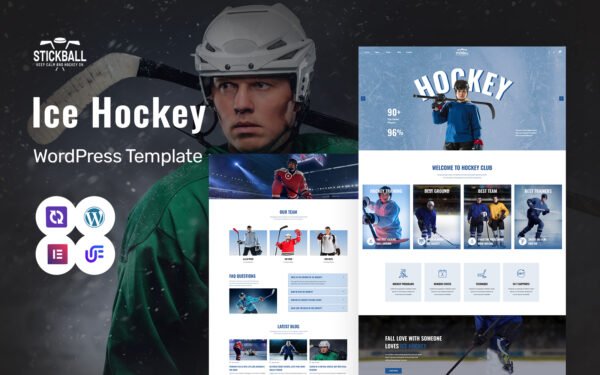 Stickball – Ice Hockey Clubs Multipurpose WordPress Elementor Theme WordPress Theme