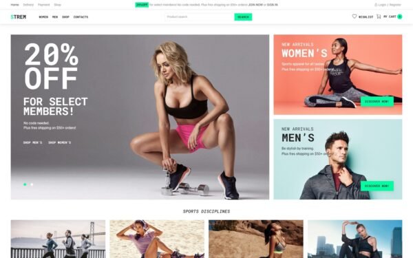 Strem – Sports Store ECommerce Minimal Elementor WooCommerce Theme
