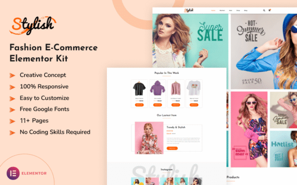 Stylish – Fashion E-commerce Elementor Kit