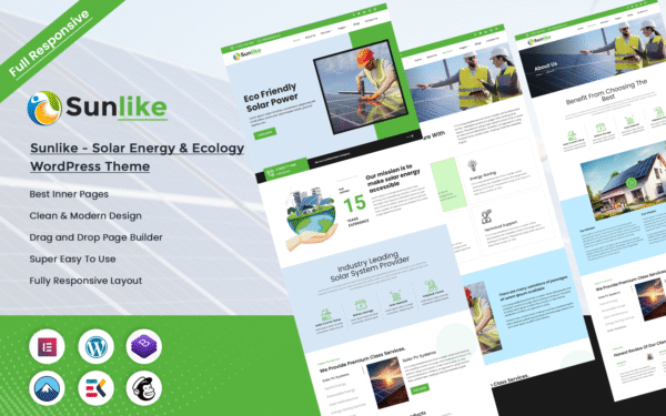 Sunlike – Solar Energy & Ecology WordPress Theme