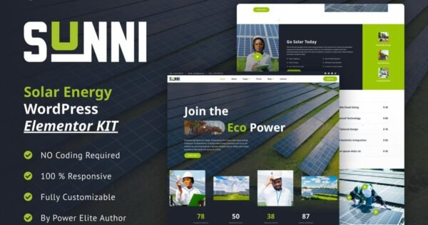 Sunni – Solar Energy Elementor Template Kit