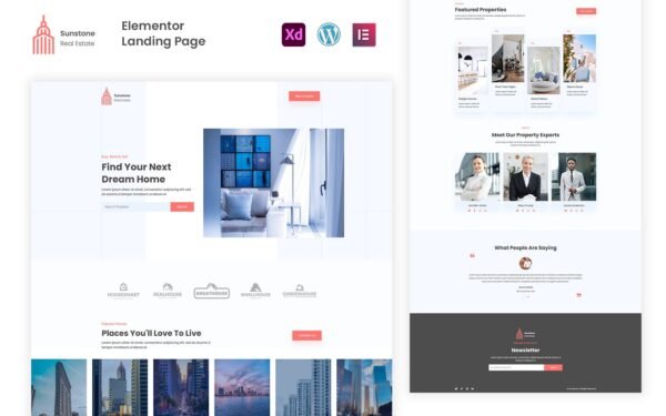 Sunstone – Buy and Sell Property Elementor Template Elementor Kit