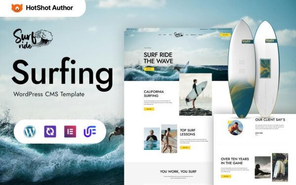 Surfride – Surfing Sports Club WordPress Elementor Theme water WordPress Theme