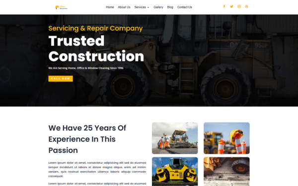 Taran Constrution Divi Wordpress theme WordPress Theme