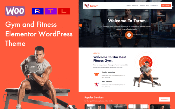 Tarmo – Gym Fitness WordPress Theme