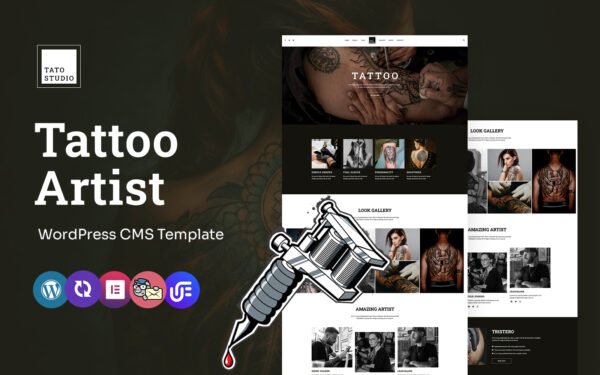 Tato Studio – Tattoo Artist Multipurpose WordPress Elementor Theme WordPress Theme