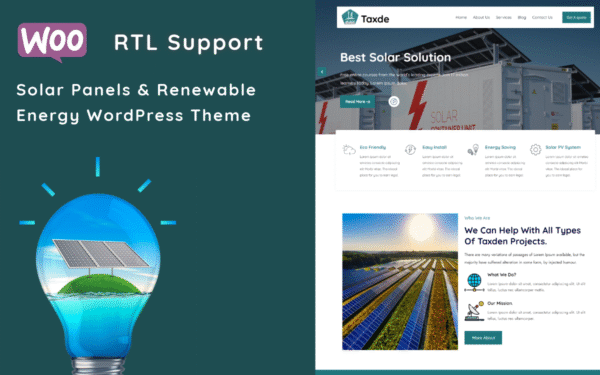 Taxde – Solar Panels & Renewable Energy WordPress Theme