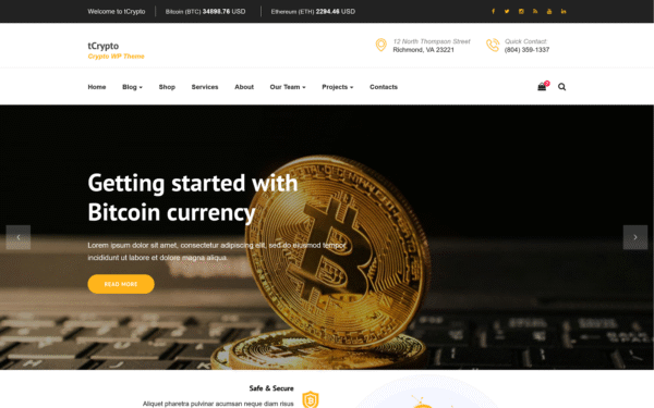 tCrypto – Crypto WordPress Theme