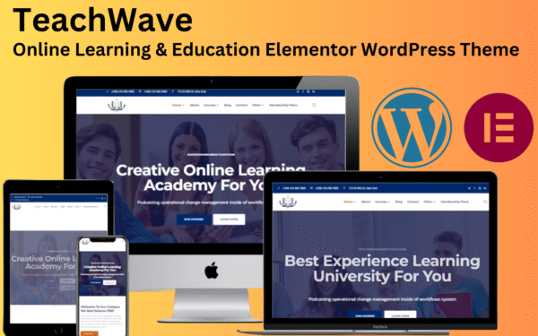 TeachWave – Online Learning & Education Elementor WordPress Theme