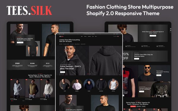 TeesSilk – T-Shirt Printing Fashion Store Multipurpose Shopify 2.0 Responsive Theme Shopify Theme