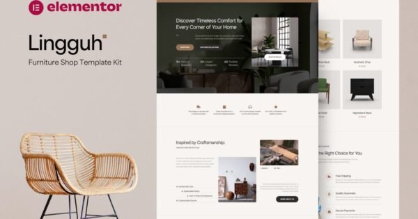 Lingguh – Furniture Ecommerce Elementor Template Kit