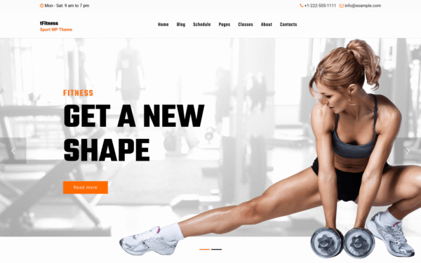 tFitness – Fitness and Sport WordPress Theme