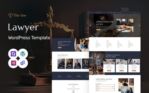 The Law – Law Firm And Lawyer WordPress Elementor Theme WordPress Theme