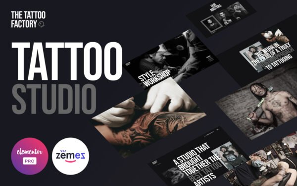 The Tattoo Factory – Elementor Pro Tattoo Studio Kit Elementor Kit