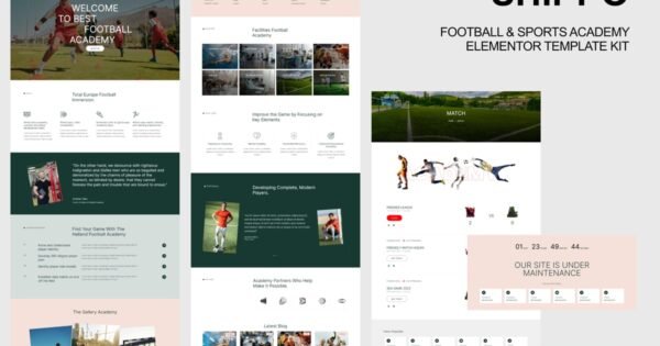 Shippo – Football & Sports Academy Elementor Template Kit