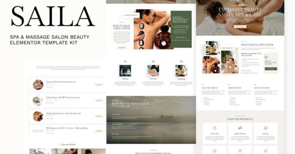 Saila – Spa & Massage Salon Beauty Elementor Template Kit