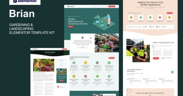 Brian – Gardening & Landscaping Elementor Template Kit