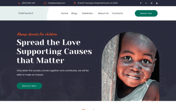 TishCharity2 – Charity WordPress Theme