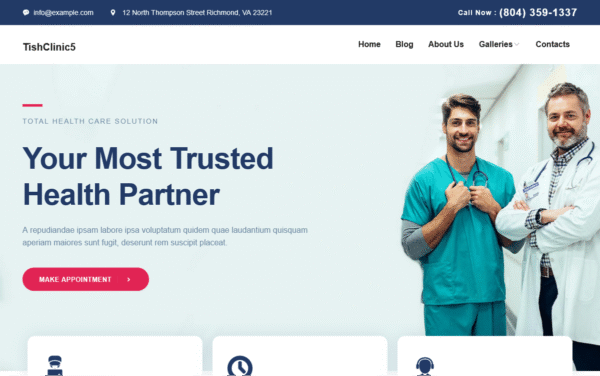 TishClinic5 – Medical Clinic WordPress Theme