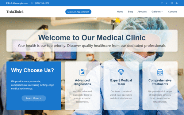 TishClinic6 – Medical Clinic WordPress Theme