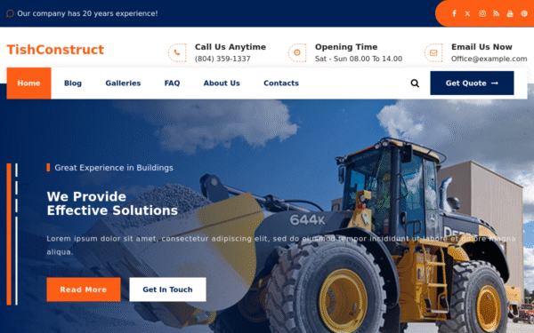 TishConstruct – Construction Company WordPress Theme