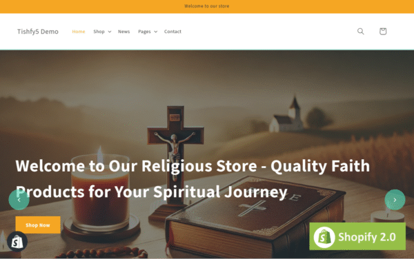 Tishfy5 – Religious Store Shopify 2.0 Theme Shopify Theme