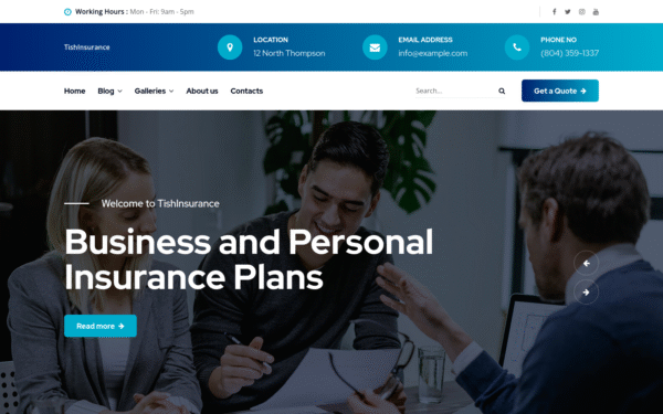 TishInsurance – Insurance Company WordPress Theme