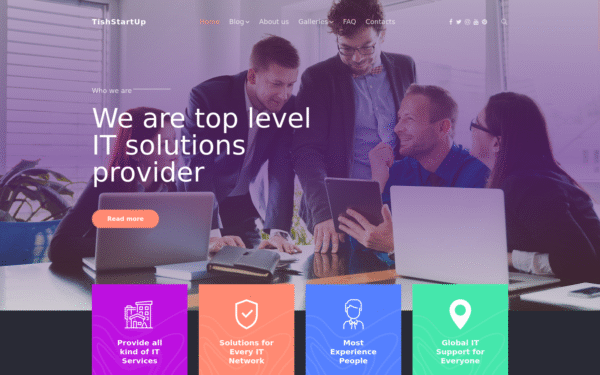 TishStartUp – StartUp and Company WordPress Theme
