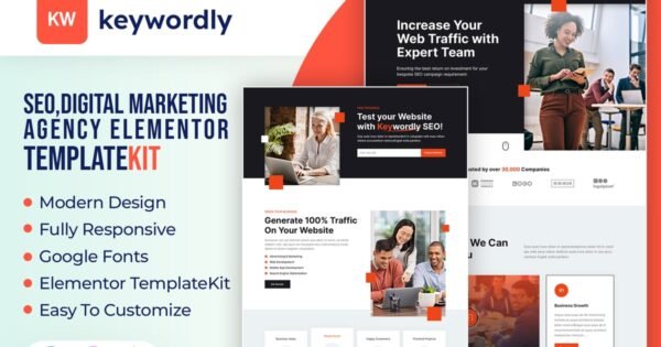 Keywordly – Digital Marketing Agency Elementor Template Kit