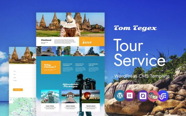 Tom Tegex – Tour & Travel Agency WordPress Elementor Theme WordPress Theme