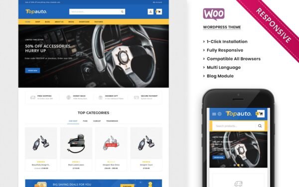 Topauto – The Autopart Responsive WooCommerce Theme