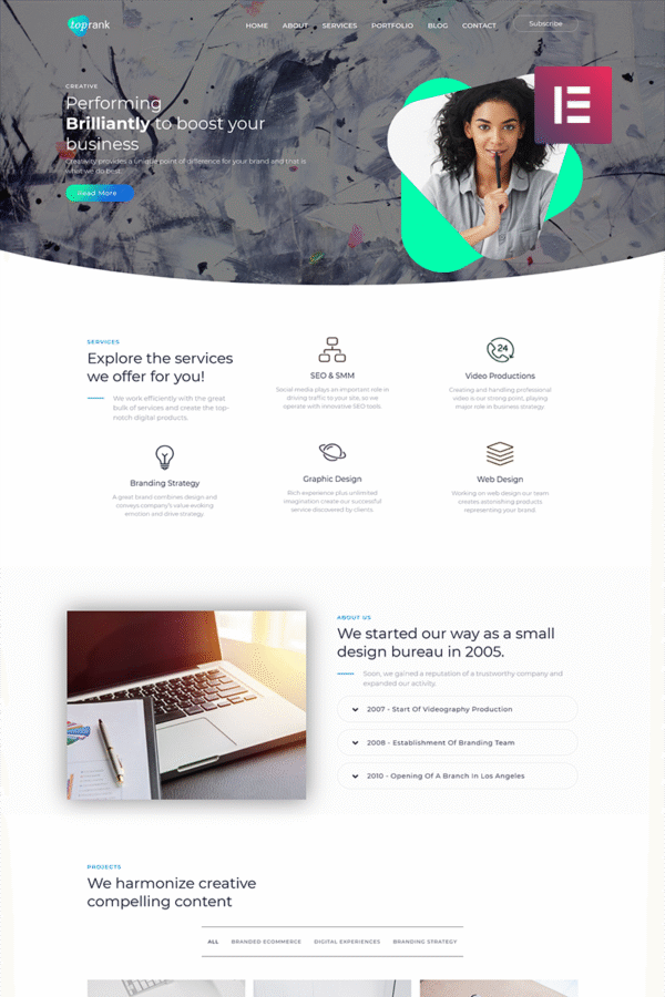 TopRank – Corporate Digital Agency WordPress Theme