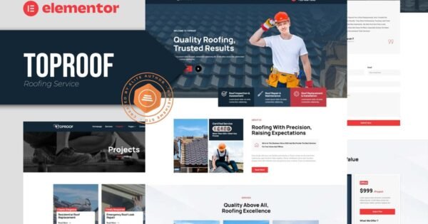 Toproof – Roofing Service Elementor Template Kit