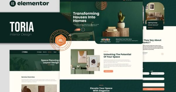 Toria – Interior Design Elementor Template Kit