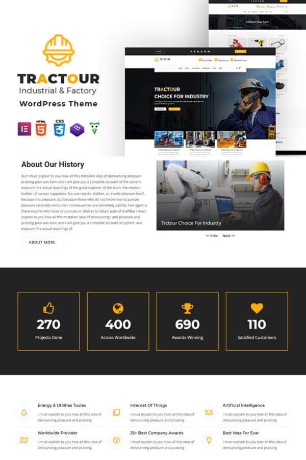 Tractour – Industrial / Manufacturing WordPress Theme