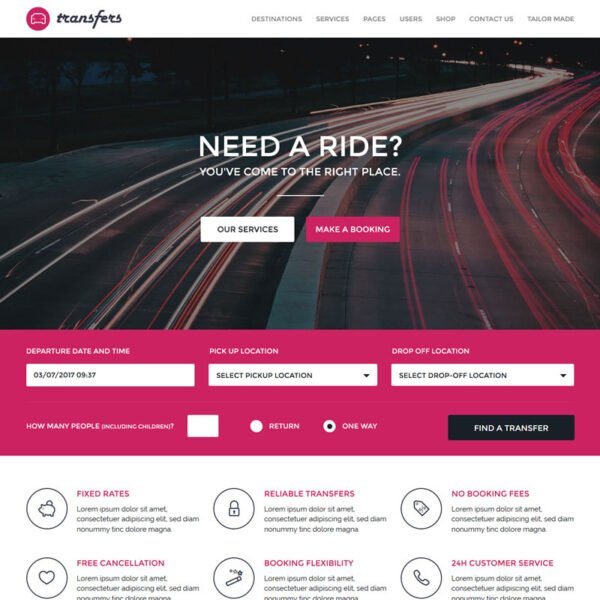 Transfers – Transport and Car Hire WordPress Theme