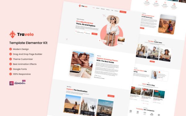 Travelo – Tour and Travels Elementor Kit Template