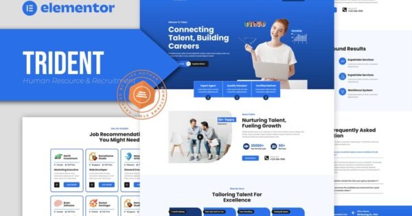 Trident – Human Resources & Recruitment Agency Elementor Template Kit
