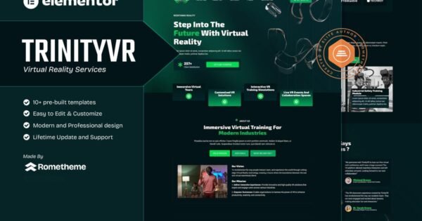 TrinityVR – Virtual Reality Services Elementor Template Kit