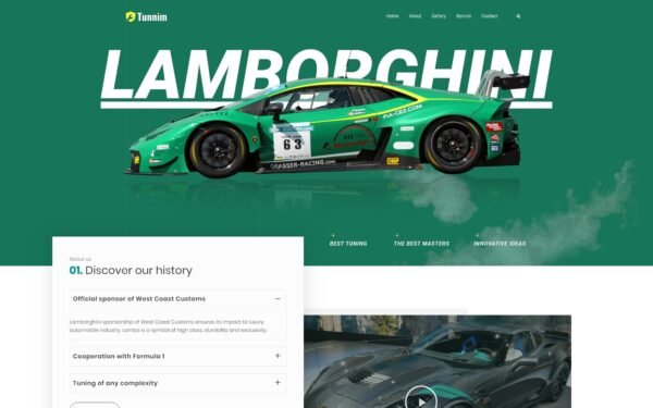 Tunnim – Car Tuning WordPress Elementor Theme WordPress Theme