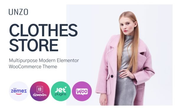 Unzo – Apparel Shop ECommerce Minimal Elementor WooCommerce Theme