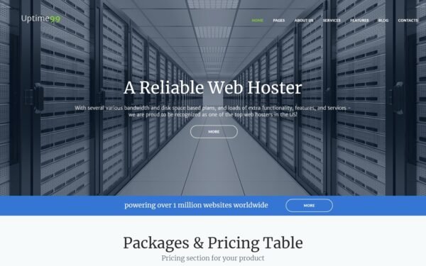 Uptime99 – Web Hosting WordPress Theme