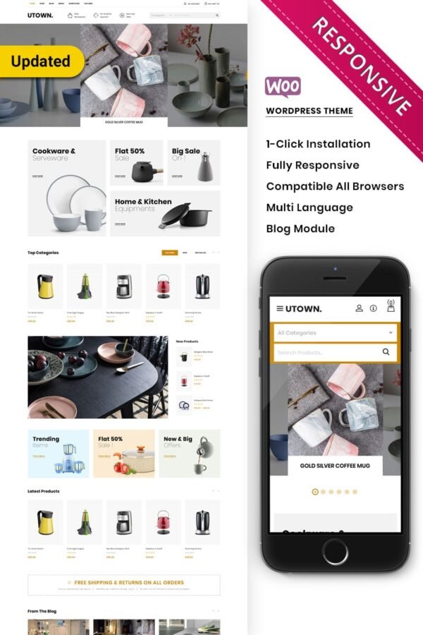 Utown – The Mega Kitchen Store Premium WooCommerce Theme