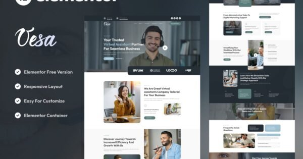 Vesa – Virtual Assistant Business Elementor Template Kit