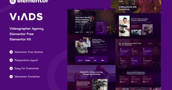 Viads – Videographer Agency Elementor Template Kit