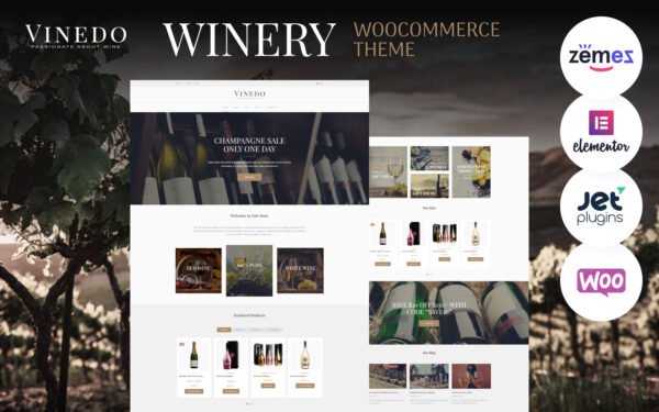 Vinedo – Vinery Elementor WooCommerce Theme