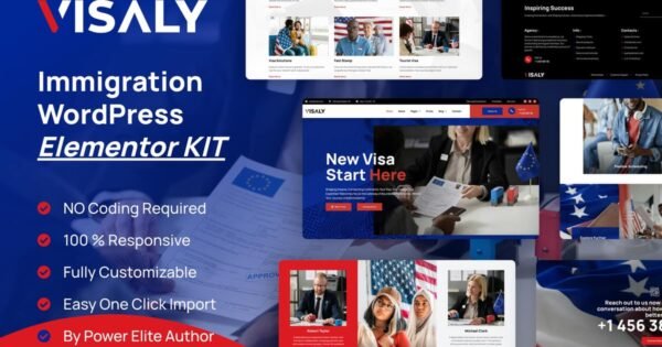 Visaly – Immigration & Visa Consulting Elementor Pro Template Kit