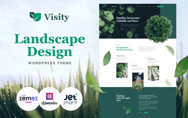 Visity – Landscape Design with WordPress Elementor Theme WordPress Theme