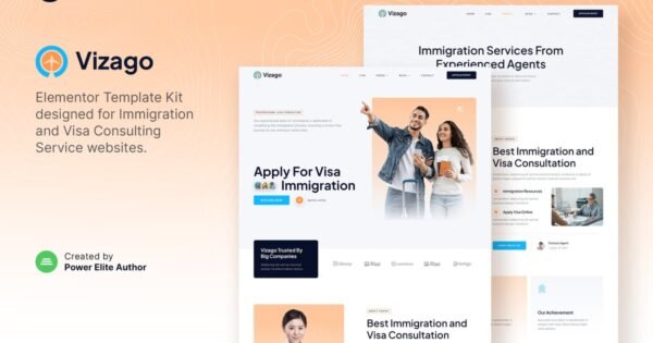 Vizago – Immigration & Visa Consulting Service Elementor Template Kit